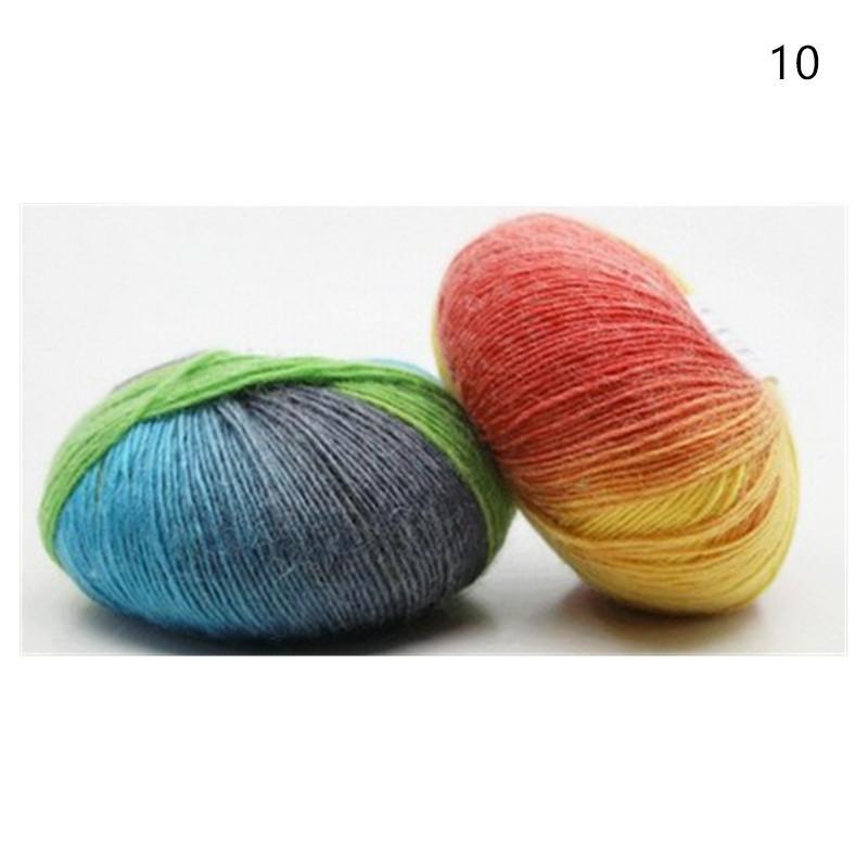5 Rolls 50g/ball Worsted Section-dyed Rainbow Yarn 100% Pure Wool Yarn for DIY Hand Knitting Crochet Shawl Scarf Thread