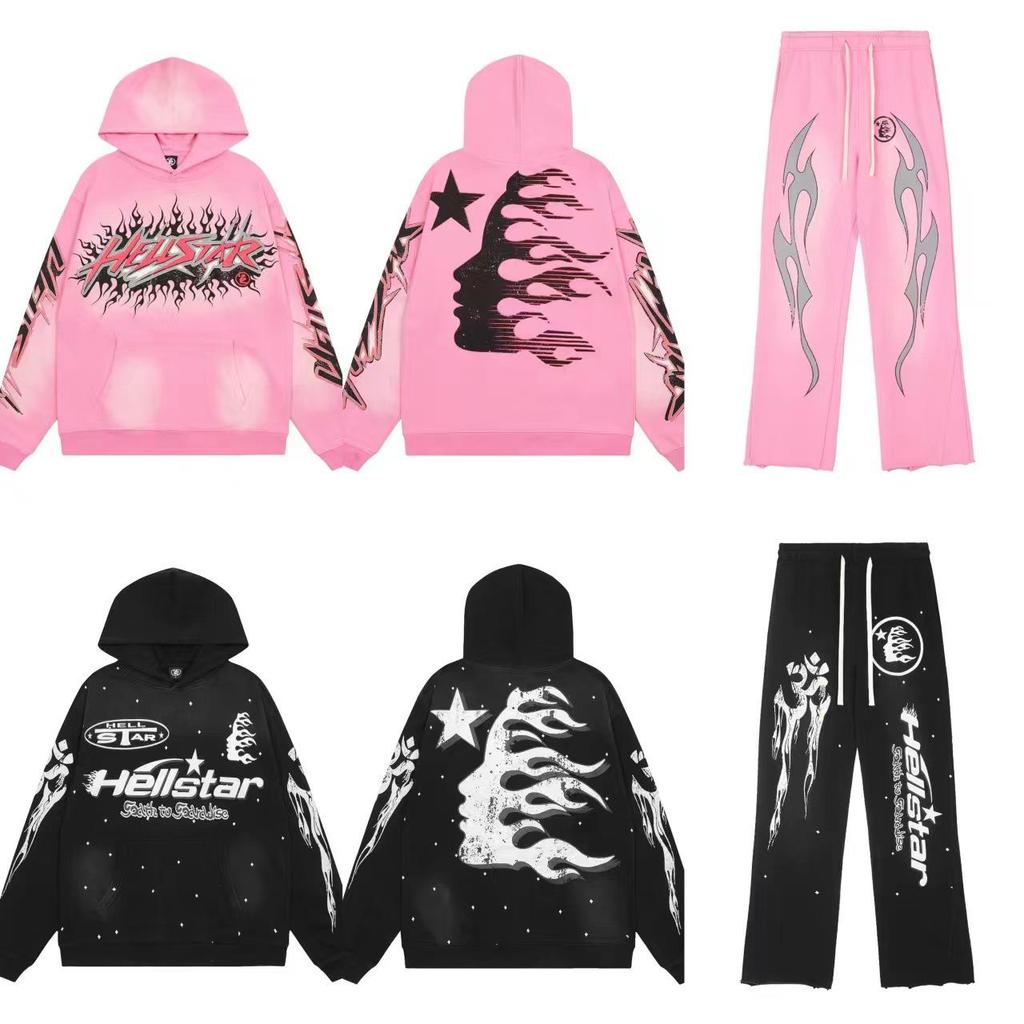 Ретро-худи Hellstars с ручной росписью в стиле граффити - Модный дизайн с эффектом облупившейся краски и окрашиванием в грязевые тона
