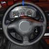For VW Golf 4 MK4 1998 - 2002 2003 2004 For Passat B5 1996 -2005 Old Car Steering Wheel Cover Trim Black Leather with Blue Strip