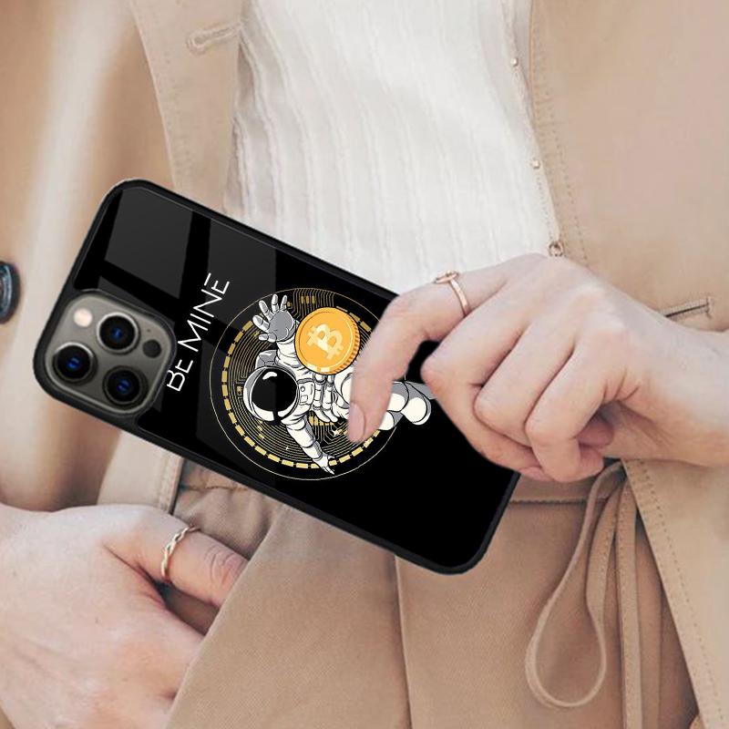 Bitcoin Fishing Astronaut Moon Magnetic Phone Case For APPLE iPhone 17 Air 16 14 13 12 Pro Max 15 Plus Wireless MagSafe Cover