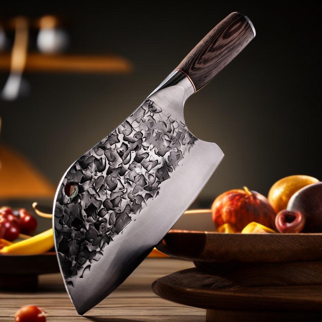 Кованые кухонные ножи Chopper Set FullTang Hand Made Chef Knife Professional Мясорубка Сталь обернута вокруг ручки из цельного дерева