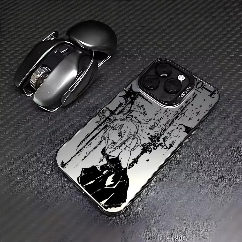 Роскошный Чехол Clmj Тетрадь Смерти Миса Для iPhone 17 Air 16e 15 14 13 12 11 Pro Max Plus Mini SE Противоударный Матовый Задний Чехол
