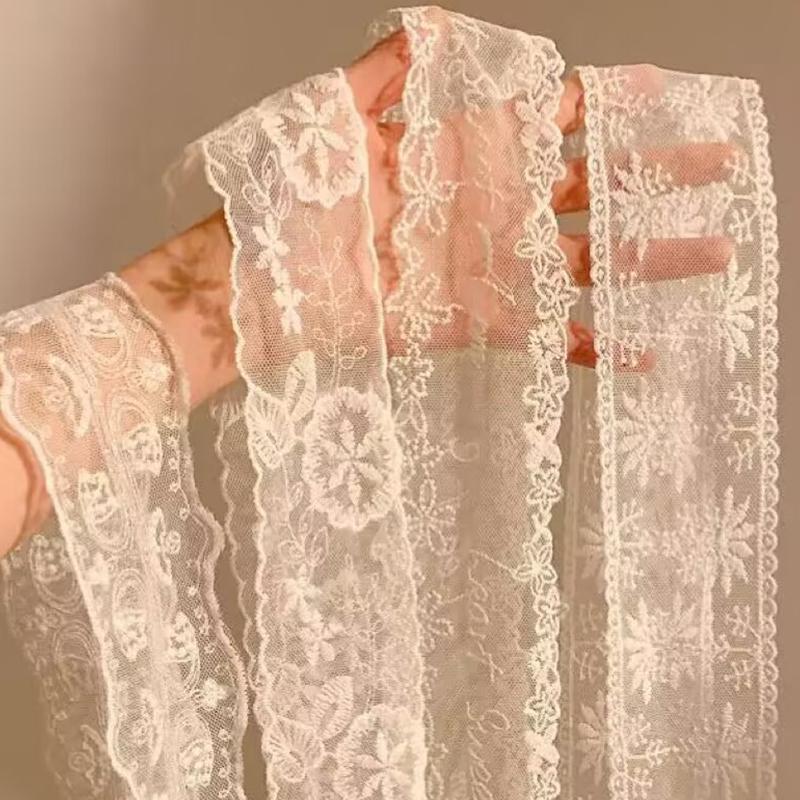 Y2K Long Lace Waistband Bow Floral Lace Waist Belt Tie Up Thin Dress Jeans Belt Summer