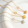 Blogger Jewelry Миниатюрное двойное персиковое сердечко Love ожерелье, титановая сталь с покрытием 18-каратное золото ключичная цепочка P221