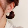 High-grade Square Cat's Eye Stone Geometric Diamond Earrings Korean Simple Micro-inlaid Earrings Temperament Earrings