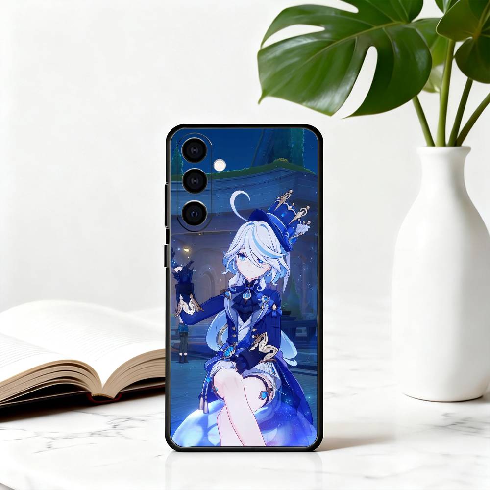 G-Genshin милая F-Furina I-Impact-fgi Чехол для телефона Samsung Galaxy A73,A72,A71,A70,A53,A52,A51,Другие Мягкий черный чехол