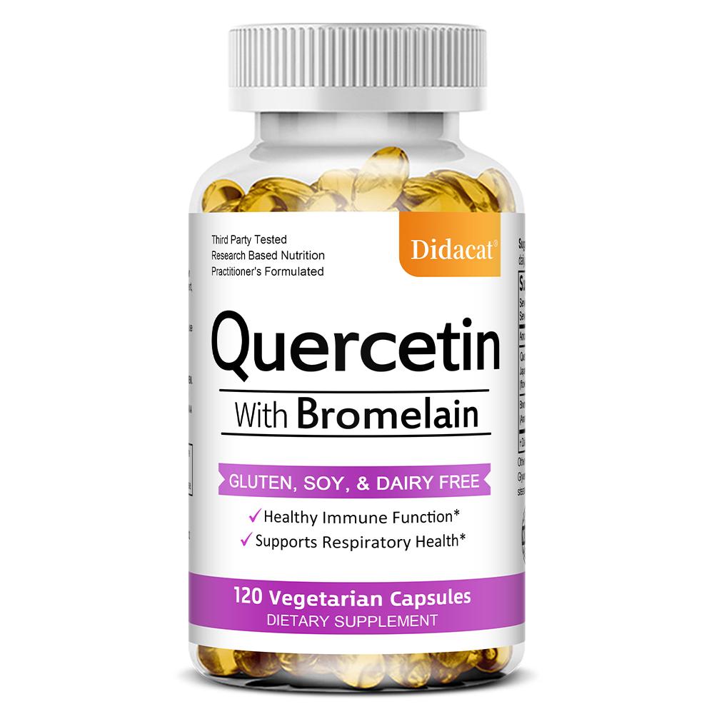Quercetin Extract Dietary Supplement, With Bromelain Powder, 120 Capsules Per Bottle