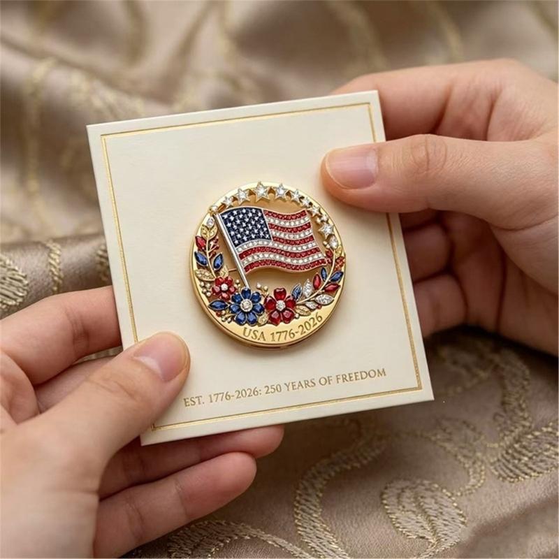 Патриотическая булавка-брошь к 250-летию Флага США из цинкового сплава для коллекционеров и энтузиастов