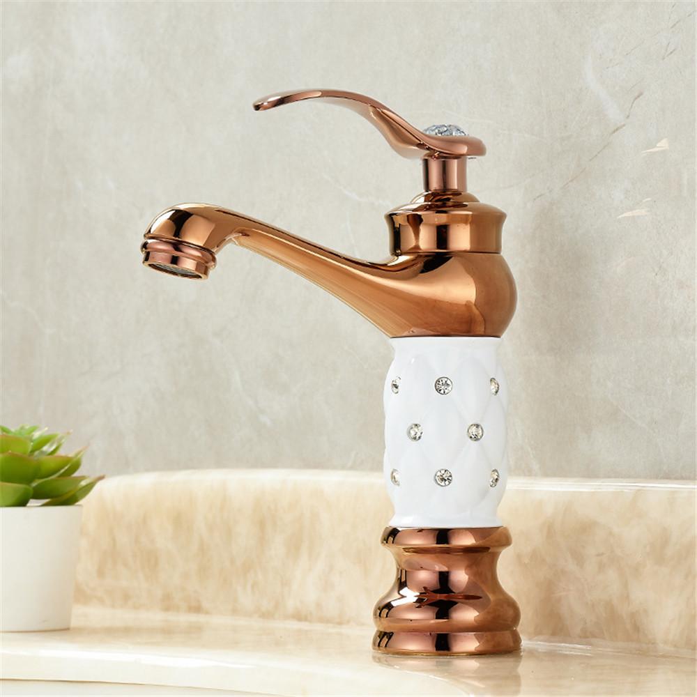 Tuqiu смеситель для ванной комнаты латунный золотой белый смеситель для раковины холодной и горячей воды кран для раковины настенный черный розово-золотой кран