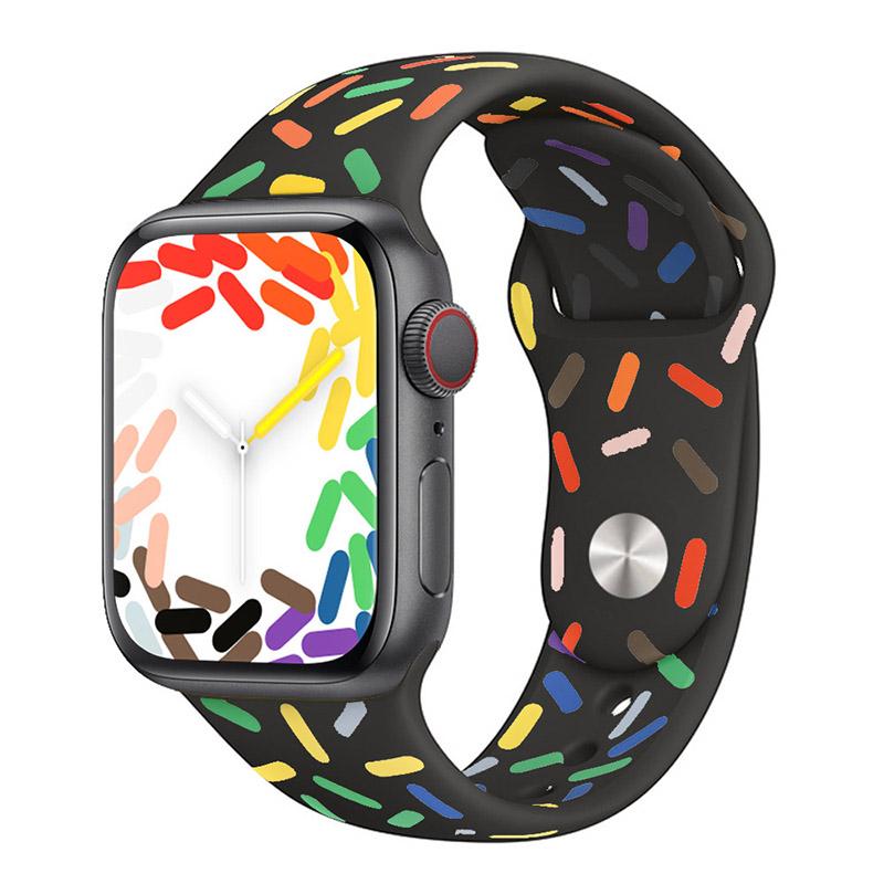Ремешок Pride Edition для Apple Watch, ремешок 44 мм, 45 мм, 40 мм, 38 мм, 42 мм, 44 мм, резиновый браслет-ремень, серия iWatch SE 3, 4, 5, 6, 7, 8, ультра 49 мм