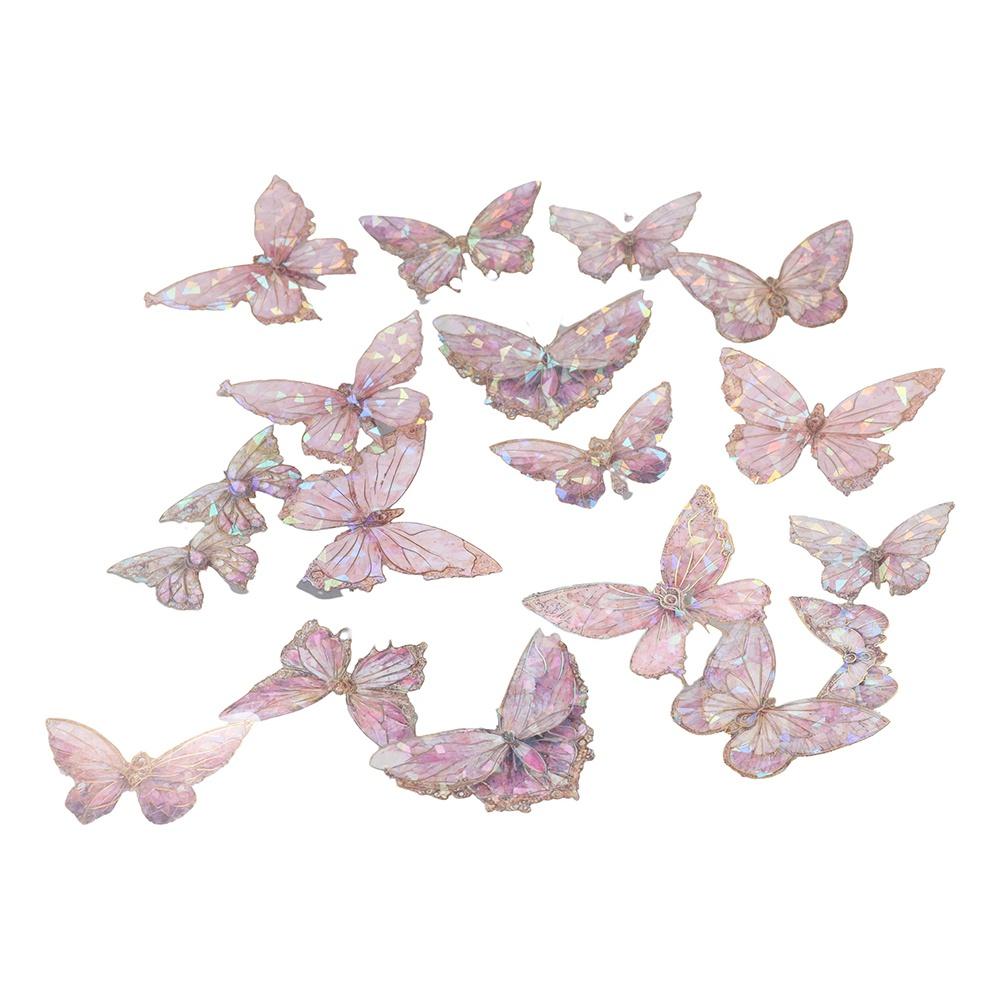 Декоративная наклейка-коллаж «Бабочка» Ручная работа, ледяной кристалл, лазерная наклейка-бабочка, украшение альбома