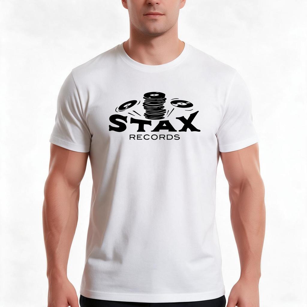Stax Records Vintage Logo Tshirt Summer Casual Cotton Tee Oversized Streetwear Tops Vintage Graphic Print Unisex Unisex Unisex