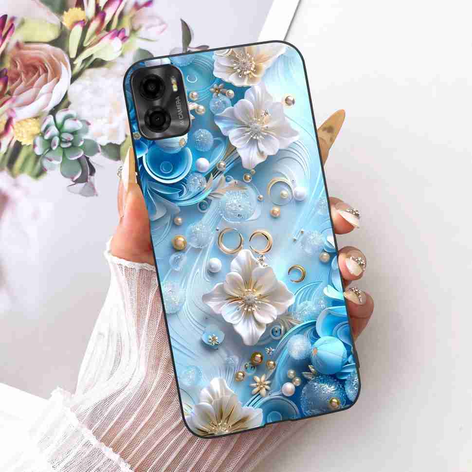 For Motorola Moto E22s 4G 6.5" Case Colorful Flower Cartoon Dragon Silicone TPU Black Cover For MOTO E22s E 22S 4G Phone Shell
