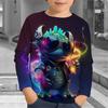 Children's Clothing Boy T-shirt Long Sleeved Cartoon Animal 3D Printed Fun Top