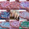 Aurora Phantom Diamond Nail Art: Laser Color Flat Bottom Mixed Irregular Diamonds, 2022 Trendy Style.