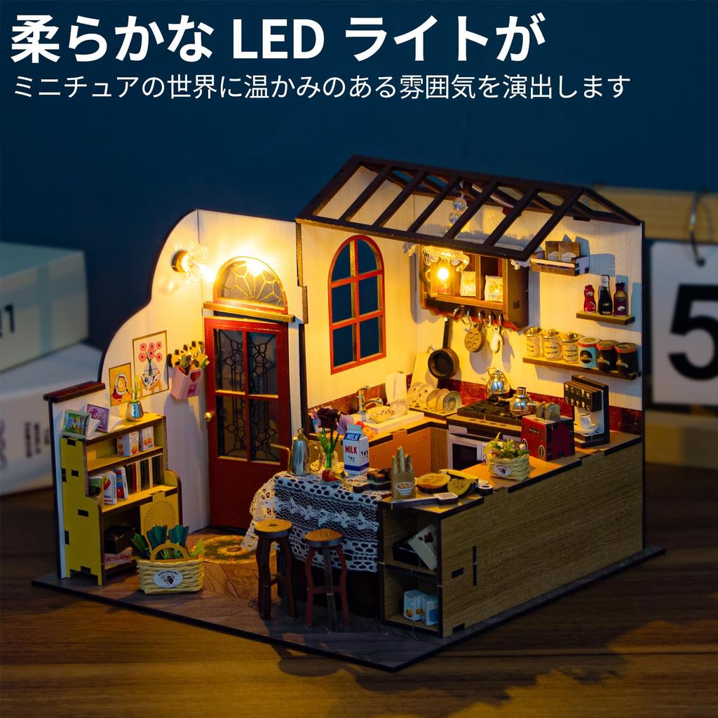 Набор миниатюрного кукольного домика CRESYMME, Деревянный 3D-пазл, Сделай сам ручной работы для взрослых (Кухня Кохару)