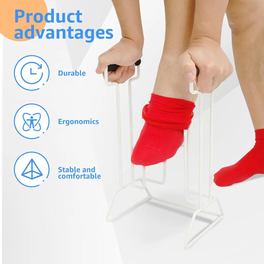 Помощник для надевания компрессионных носков большого размера. Простой в использовании. Помощь при надевании больших носков для пожилых мужчин/женщин