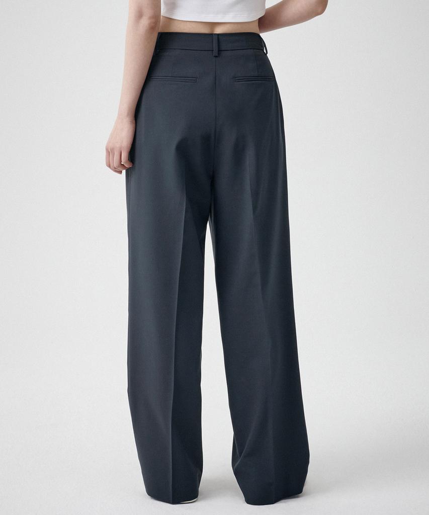 MUSINSA STANDARD WOMAN [Cooltandard] Women'S Semi-Balloon Hidden Banding Slacks [Iron Gray]