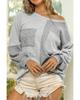Gray Contrast Patchwork Double Chest Pocket Top