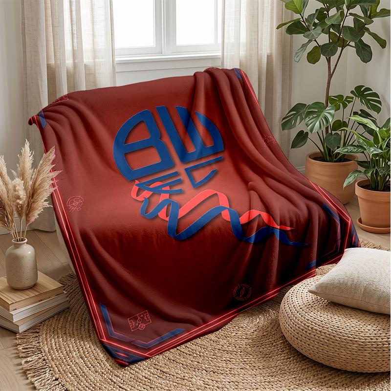 Bolton Wanderers FC Soft Flannel Fleece Blanket Lightweight Cozy Warm Throw Blanket For Sofa Bed Home Decor