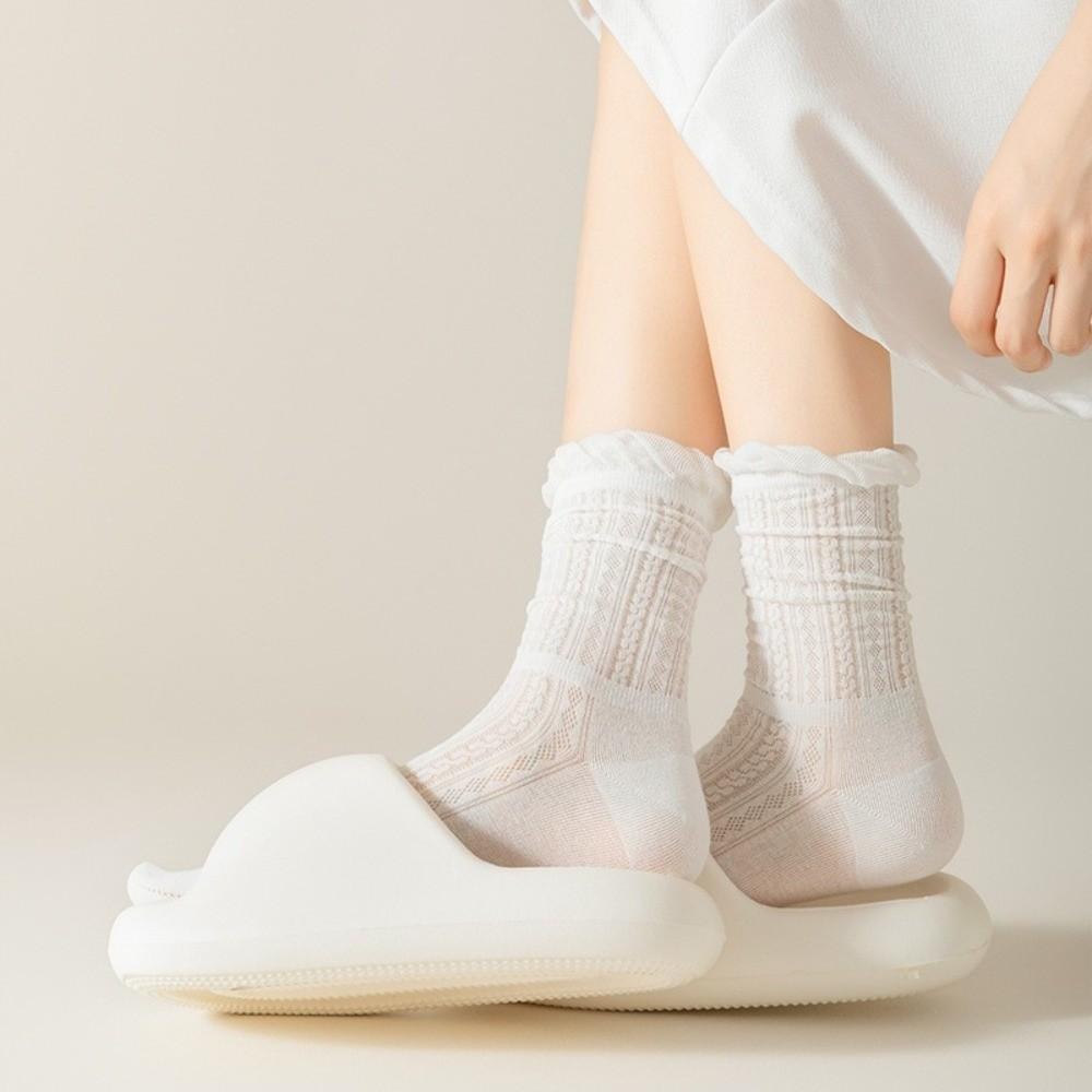 1Pair Thin Split Toe Socks Soft Breathable Mesh Socks Harajuku Style Japanese Tabi Sox Summer Woman