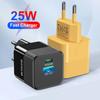 2 порта PD 25W Mini USB C быстрое зарядное устройство для iPhone 15 Pro Max Xiaomi Phone быстрая зарядка адаптер KR EU US Plug для путешествий
