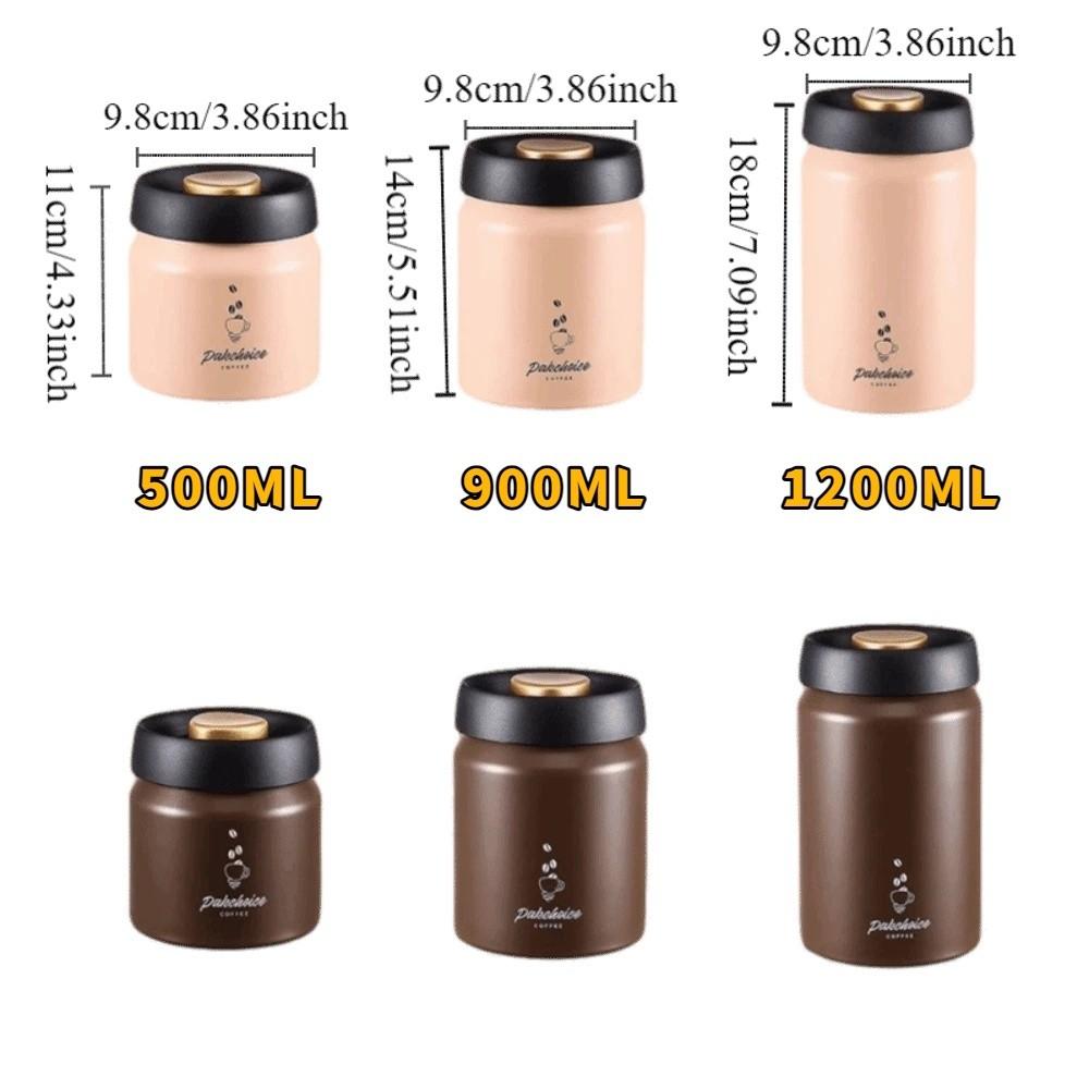 Stainless Steel Vacuum Coffee Container Moisture-Proof Food Storage Jar Coffee Bean Storage Home
