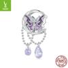 Noble And Elegant Moon Butterfly Diy Beads, Dream Purple S925 Sterling Silver Bead Accessories