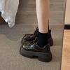 Height-increasing Platform Big Head Small Leather Shoes Women's Spring and Autumn 2025 Winter New British Style Small Lace-up Loafers