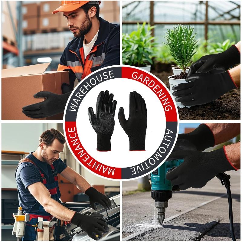 Защитные рабочие перчатки с захватом с полиуретановым покрытием 13 калибра бесшовной вязки защитные перчатки с полиуретановым покрытием для мужчин механик склад