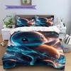 Squirtle Patterned Pillowcase & Duvet Cover Set Anime Unique Pattern Bedding for Bedroom Interior Special Gift for Fans.-TING