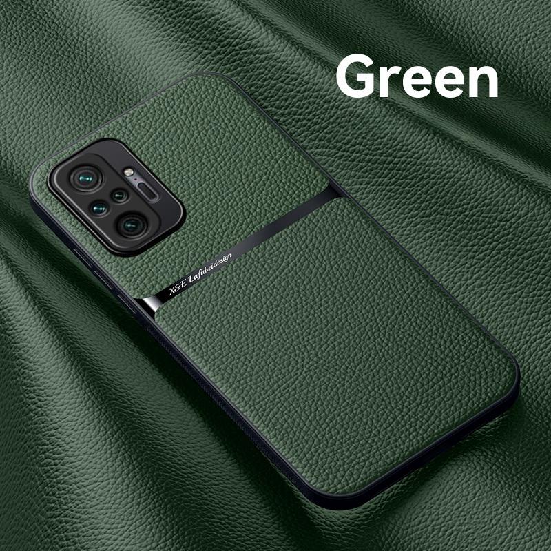 Чехол для Xiaomi Redmi Note 10 10S с металлической пластиной, кожаный чехол для Redmi Note10 Pro Max Note10 S, магнитный автомобильный держатель, задняя крышка