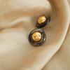Новые китайские серьги Майяра с индивидуальным темпераментом Niche Temperament Copper Material Resin Earrings Tide