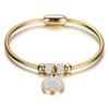 Women's Crystal Bead Bracelet Snake Chain Strap Pendant Stainless Steel Bracelet Women's Wedding Jewelry