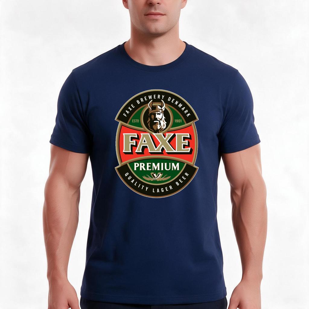 Faxe Premium Beer Tshirt Summer Casual Cotton Tee Oversized Streetwear Tops Vintage Graphic Print Loose Fit Short Sleeve