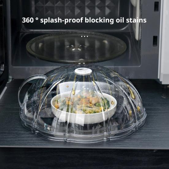 Брызгозащищенная крышка духовки Прозрачная термостойкая крышка для пищевых продуктов с ручкой Не содержит BPA