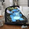 Stitch Adventure Graphic Print Flannel Blanket Super Soft Warm Cozy Blanket For Sofa Bed Office Travel Allseason Home Decor Gift