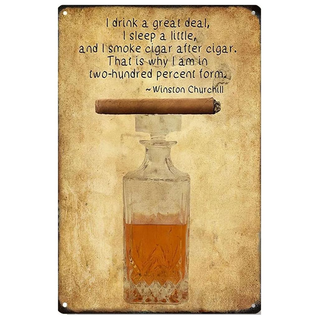Металлические жестяные знаки, виски, сигарный бар, настенное украшение, табличка, винтажный художественный постер, железная картина для Man Cave, домашнего кафе, садового клуба, бара