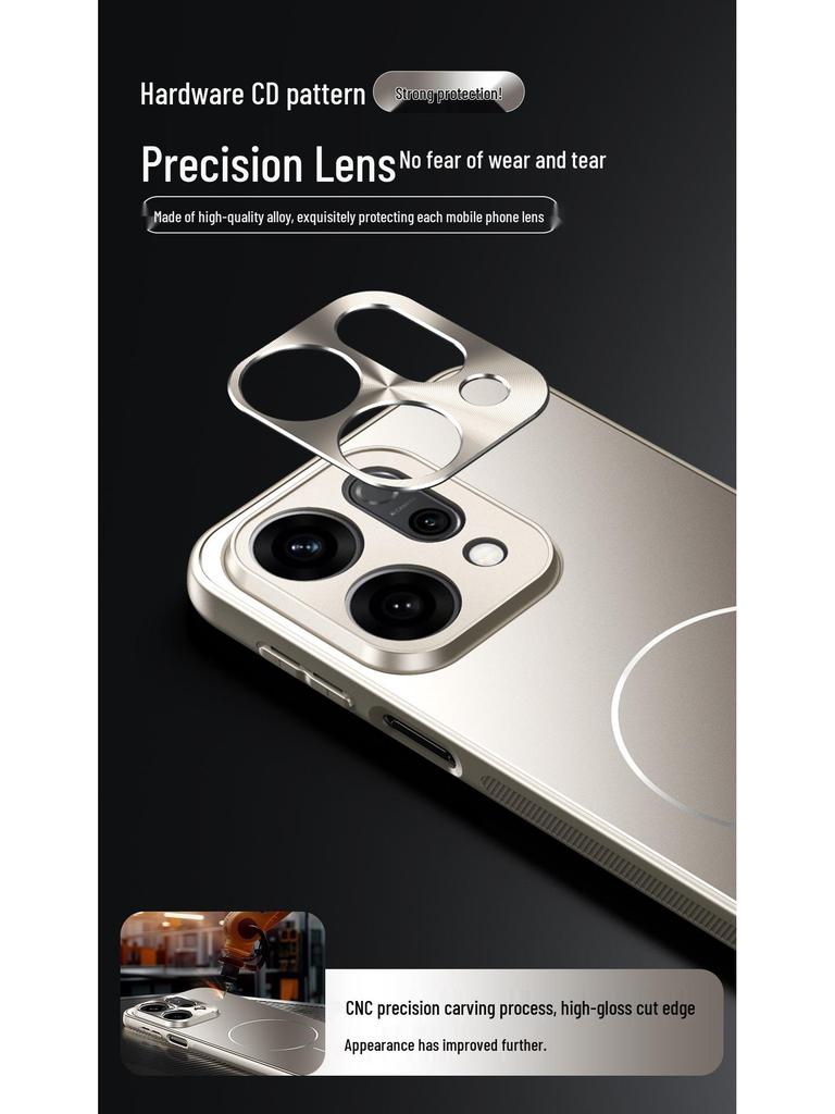 Чехол для телефона Oppo Reno14/Reno14 Pro с полной защитой от падений, защитой камеры и поддержкой беспроводной автомобильной зарядки