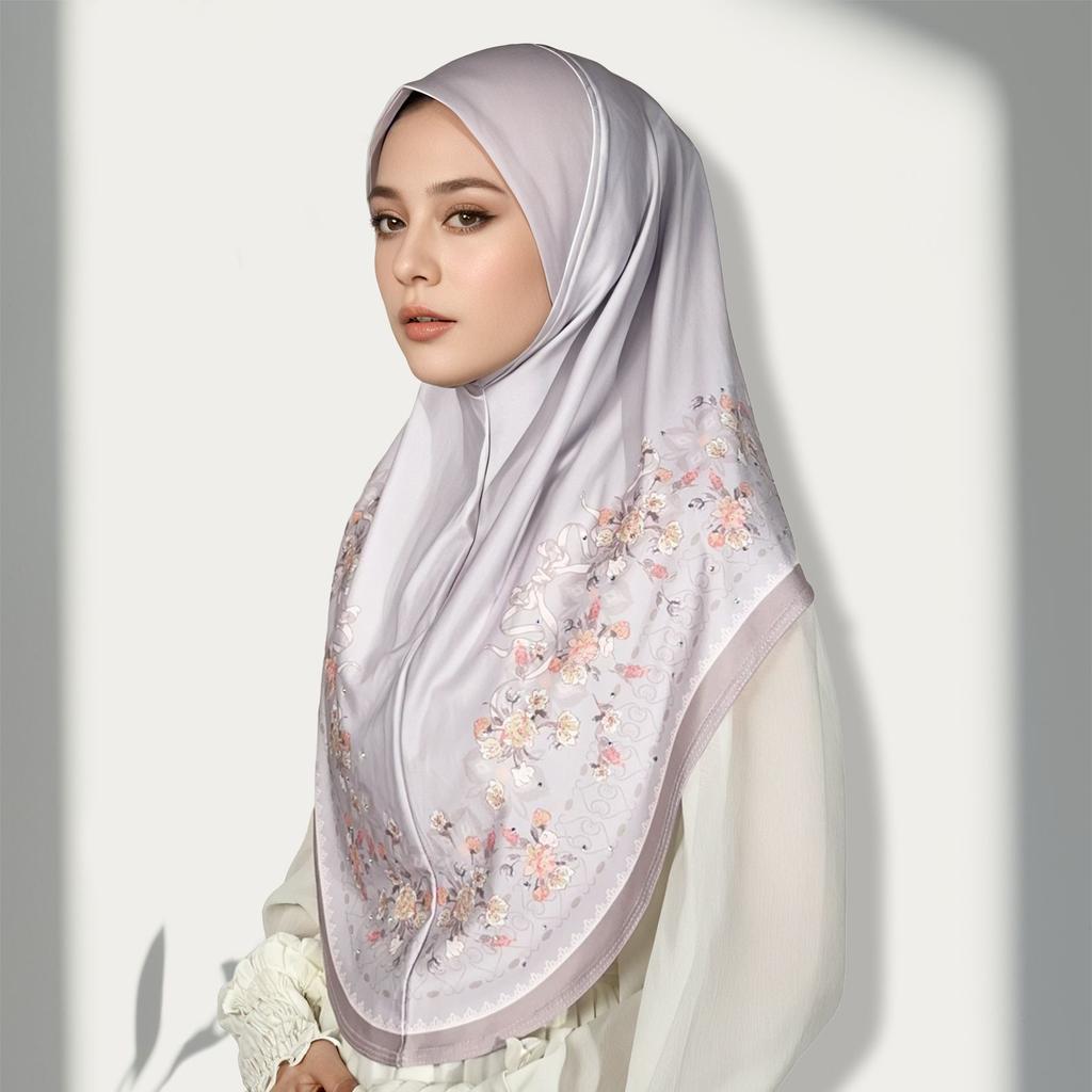 Muslim Hijabs Women Head Wrap Square Scarf Floral Print Turban Cap