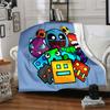 1pc Geometry Dash Adventure flannel Blanket for Super Soft Cute Comfort Blanket for Travel Bedding Couch Sofa Blanket Y73027