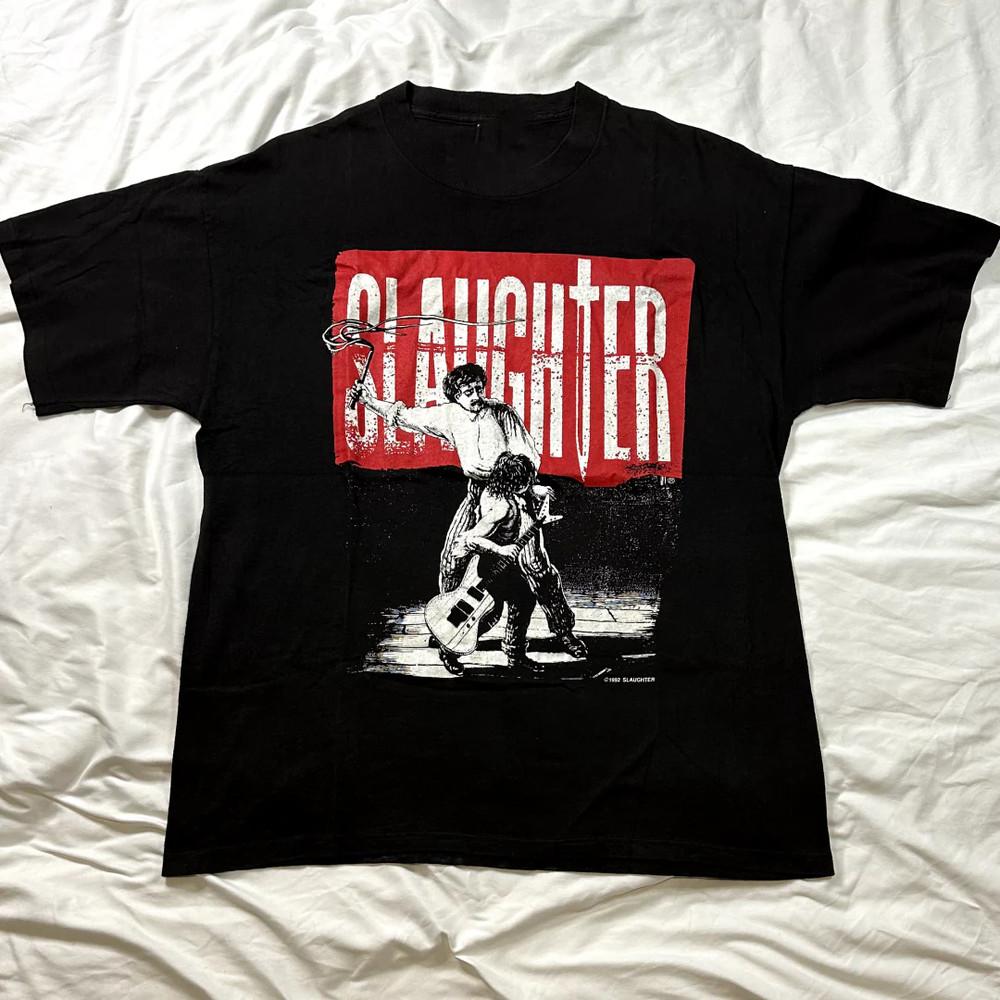 Подарок для фанатов группы Slaughter Черная футболка Хлопок Все размеры Унисекс