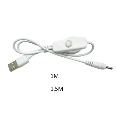 Кабель-переходник USB-DC3.5x1.35 мм, кабель для зарядки 5 В, шнур для USB-питания, ночник со светодиодными полосками, настольная лампа