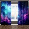 2pcs Blue Purple Galaxy Fantasy Universe Starry Sky Star Printing Window Curtain for Bedroom, Living Room, Kitchen, Dining Room