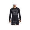Under Armour Футболка Run Laa Letter Print Slim Fit с круглым вырезом и длинным рукавом для бега, мужские топы, черная 1379303-001