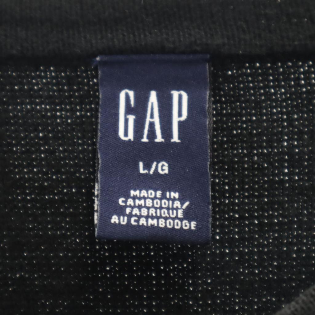 GAP Long sleeve V neck knit L black Men's Used