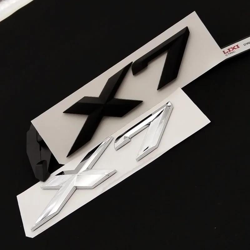 3D ABS Chrome Black Logo X7 Emblem Letters Namplate Sticker Car Rear Trunk Badge For L5X7 G07 Decal Auto Styling Accessories