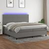 VidaXL Slat Bed Base with Mattress and LEDs, Upholstered Bed with Headboard, Double Bed, Adult Bedroom Bed, 3135062