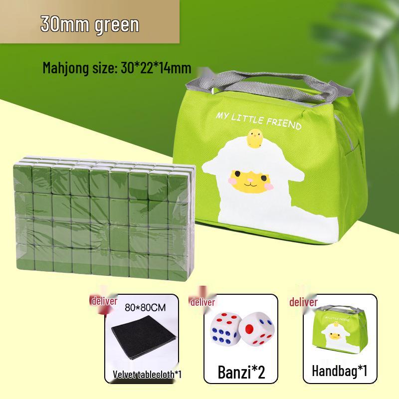 Компактный набор для маджонга: Массивные резные плитки с воробьями, размеры 24 мм и 30 мм, идеально подходят для путешествий и использования в общежитиях