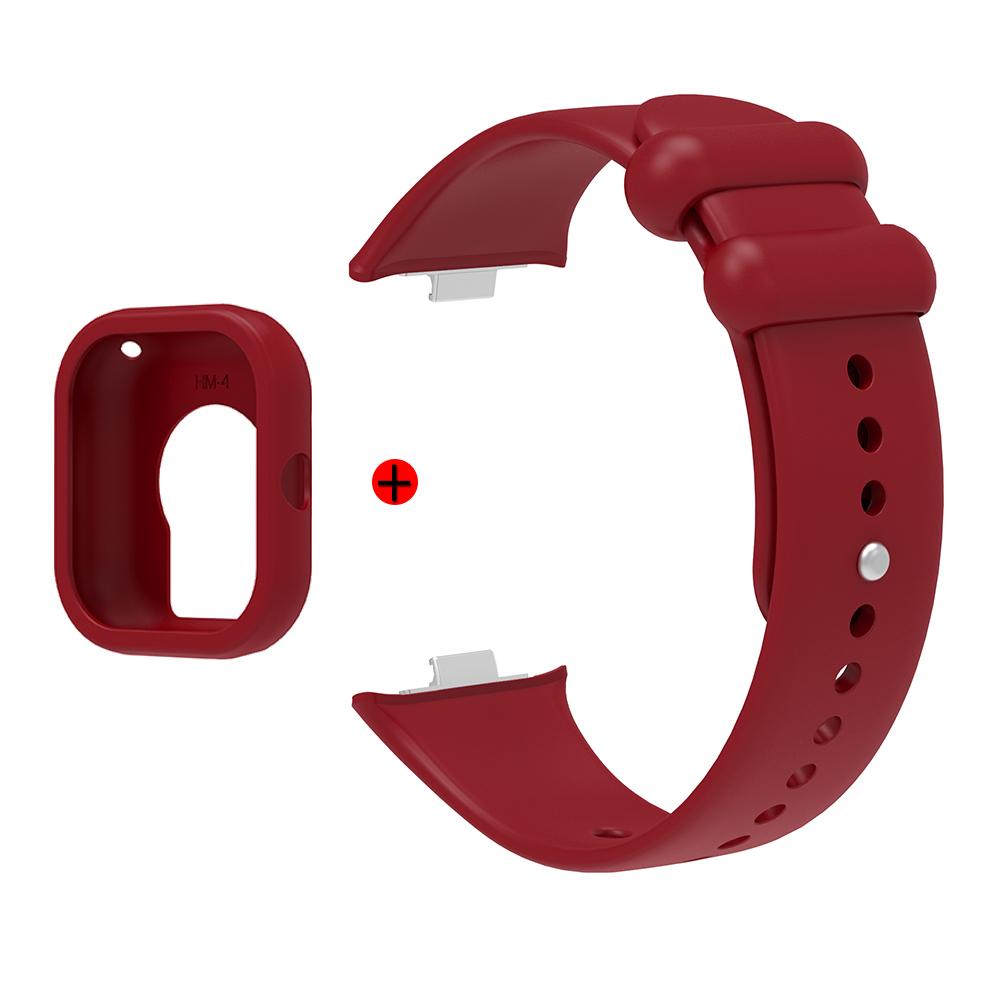 2 в 1 Чехол + Ремешок для Redmi Watch 5/4 Высококачественный Силиконовый Защитный Чехол для Часов и Ремешок Все в Одном Цвете для Redmi Watch 4